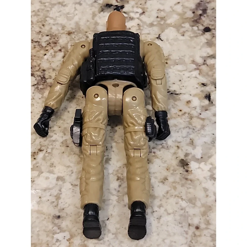 Military Soldier Action Figure Plastic Tan Uniform Black Vest